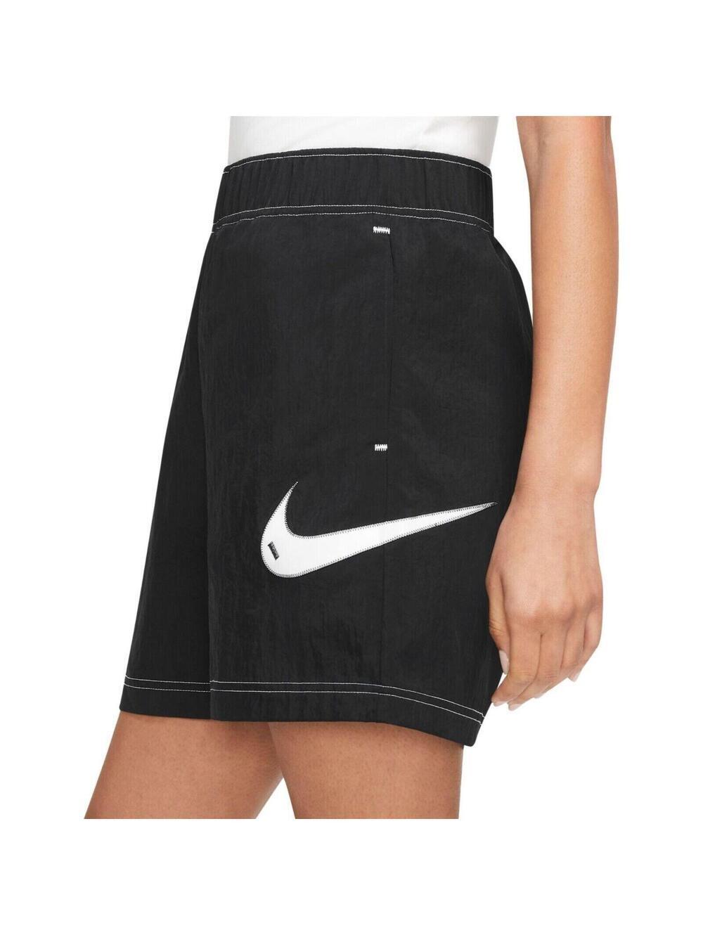 Nike $50 Women's Swoosh Woven Easy Shorts Black MEDIUM  DM6752-010 NWT